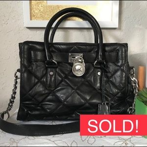 Michael Kors Black Purse With Silver Chain